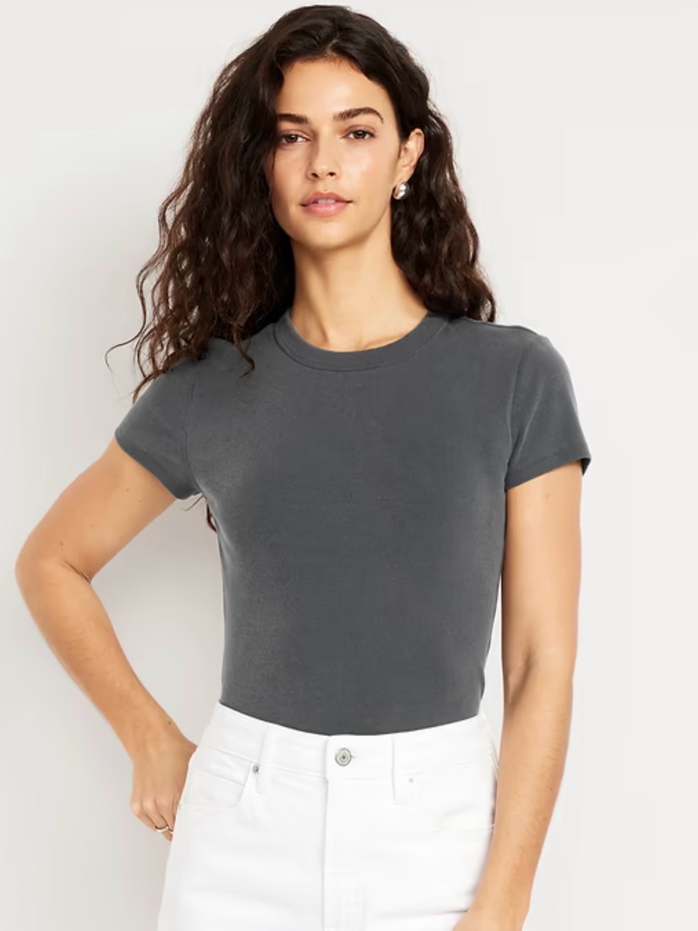 Old Navy Charcoal Crewneck Short Sleeve Tee